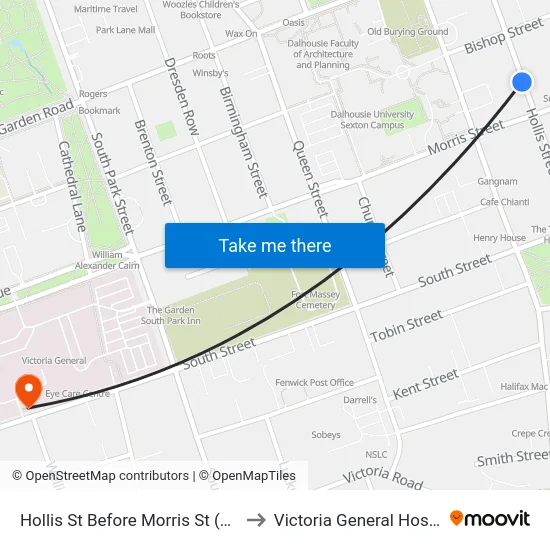 Hollis St Before Morris St (8825) to Victoria General Hospital map