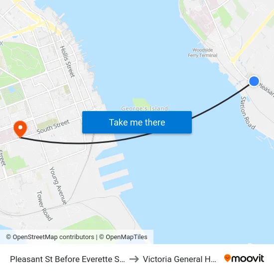 Pleasant St Before Everette St (7488) to Victoria General Hospital map