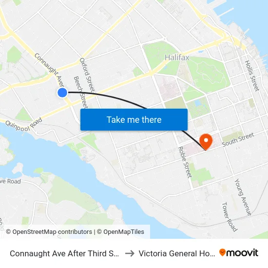 Connaught Ave After Third St (6494) to Victoria General Hospital map