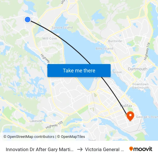 Innovation Dr After Gary Martin Dr (6549) to Victoria General Hospital map