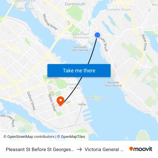 Pleasant St Before St Georges Ln (7468) to Victoria General Hospital map