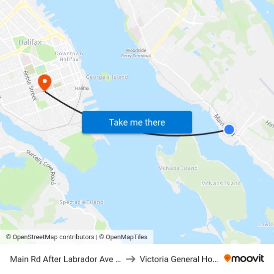 Main Rd After Labrador Ave (8002) to Victoria General Hospital map