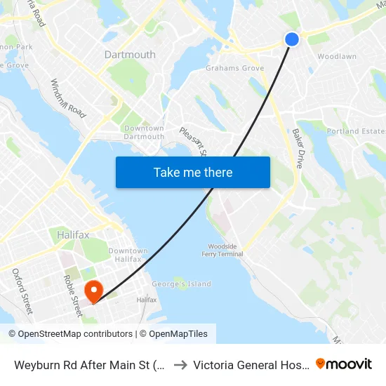 Weyburn Rd After Main St (8483) to Victoria General Hospital map