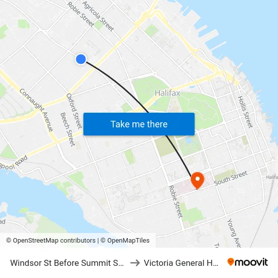 Windsor St Before Summit St (8569) to Victoria General Hospital map