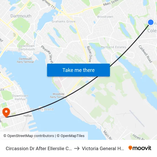 Circassion Dr After Ellerslie Cr (2307) to Victoria General Hospital map
