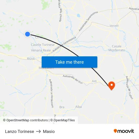 Lanzo Torinese to Masio map