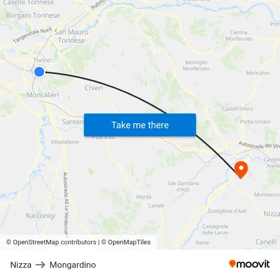 Nice to Mongardino map