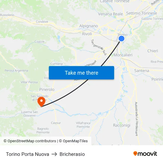 Turin Porta Nuova to Bricherasio map