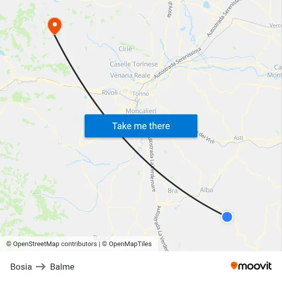 Bosia to Balme map