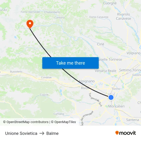 Soviet Union to Balme map