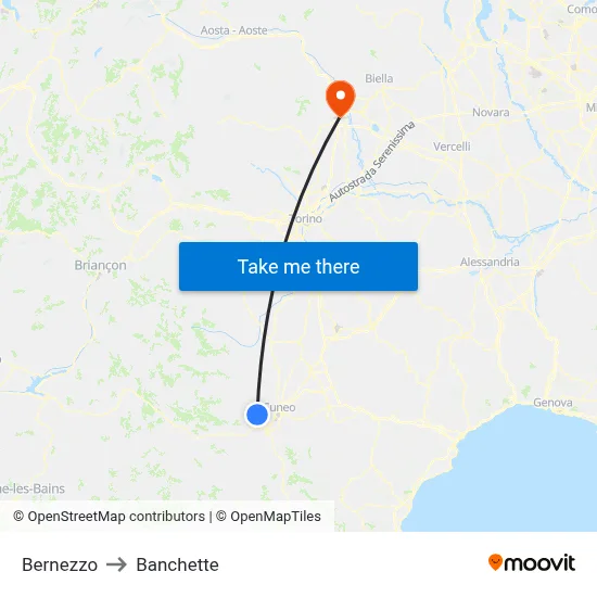 Bernezzo to Small Banks map