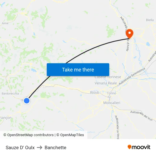 Sauze D'Oulx to Small Banks map