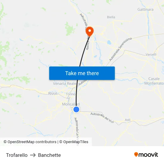 Trofarello to Small Banks map