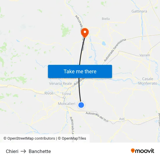 Chieri to Small Banks map