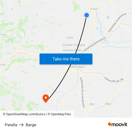 Parella to Barge map