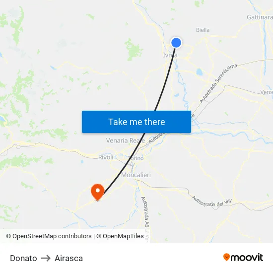 Donato to Airasca map