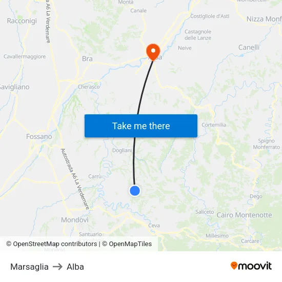 Marsaglia to Alba map