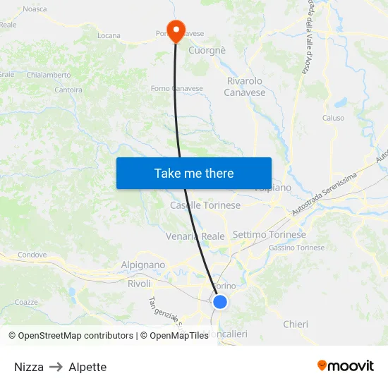 Nice to Alpette map