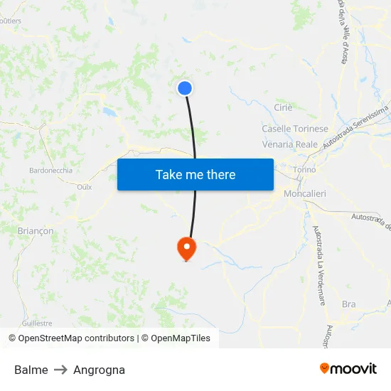Balme to Angrogna map