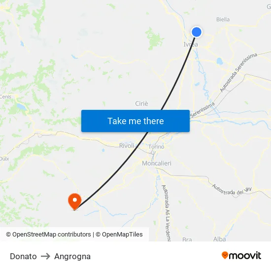 Donato to Angrogna map