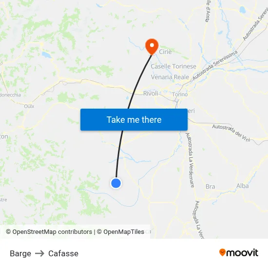 Barge to Cafasse map