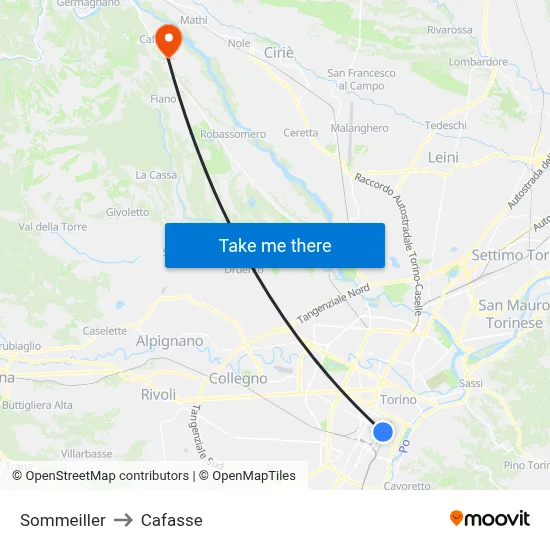 Sommeiller to Cafasse map
