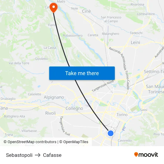 Sebastopoli to Cafasse map