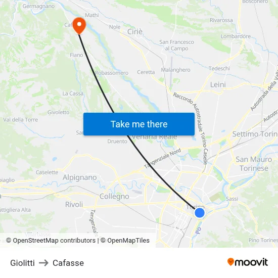 Giolitti to Cafasse map
