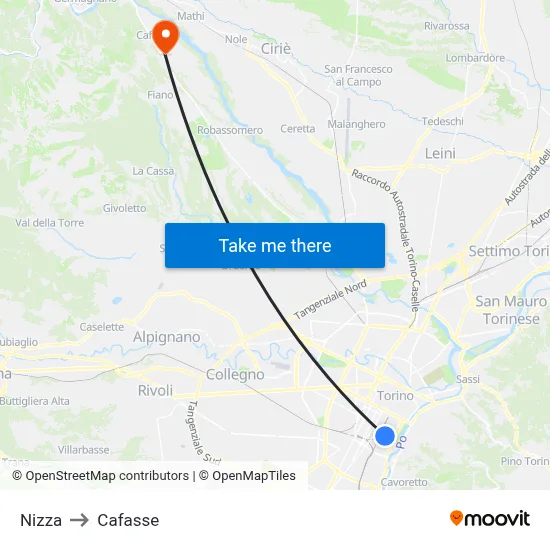 Nice to Cafasse map