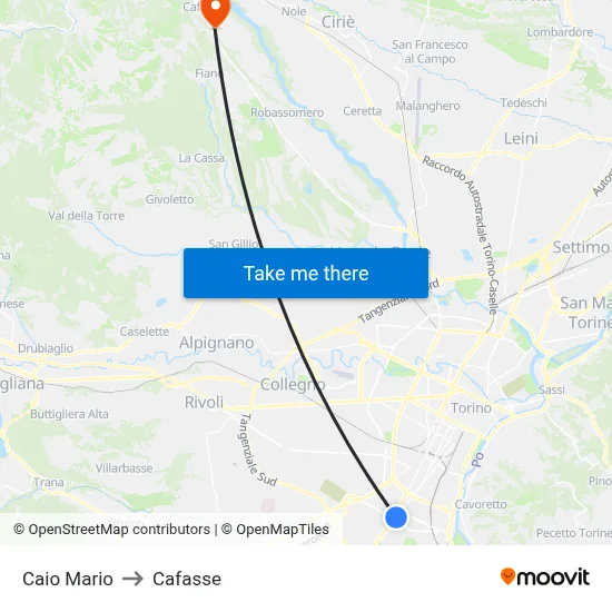 Caio Mario to Cafasse map