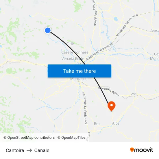 Cantoira to Channel map