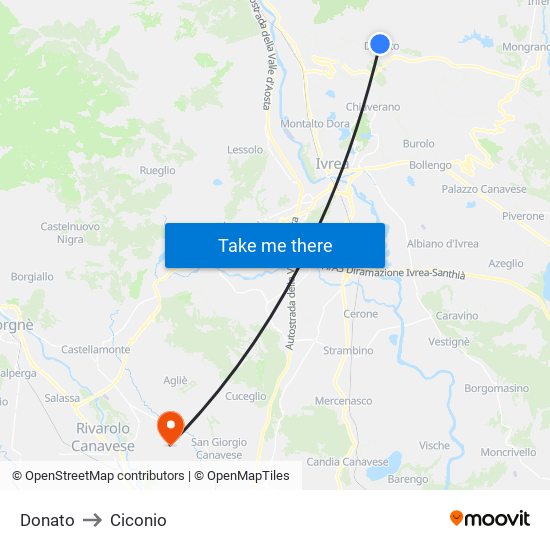 Donato to Ciconio map