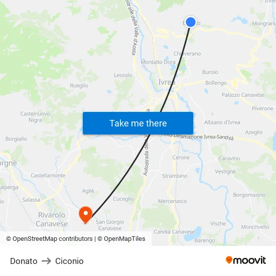 Donato to Ciconio map