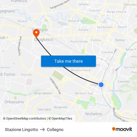 Stazione Lingotto to Collegno map