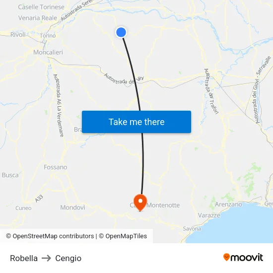 Robella to Cengio map