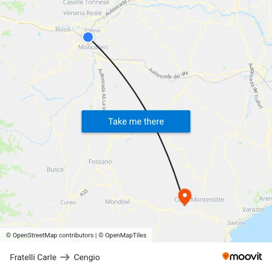 Fratelli Carle to Cengio map