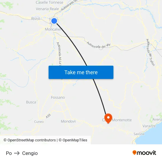 Po to Cengio map
