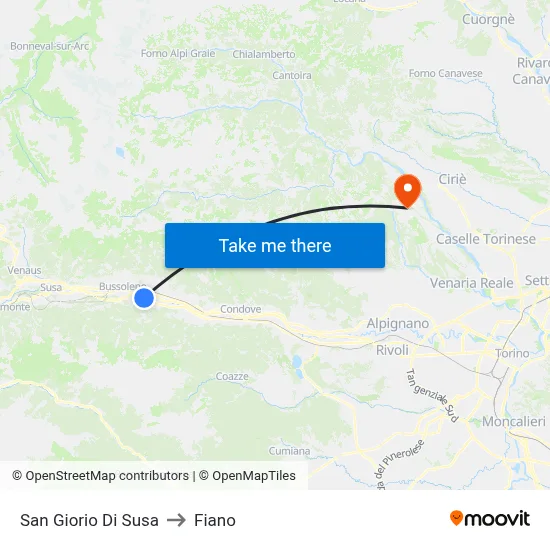 San Giorio Di Susa to Fiano map