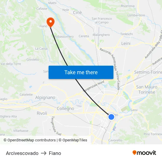 Archbishopric to Fiano map