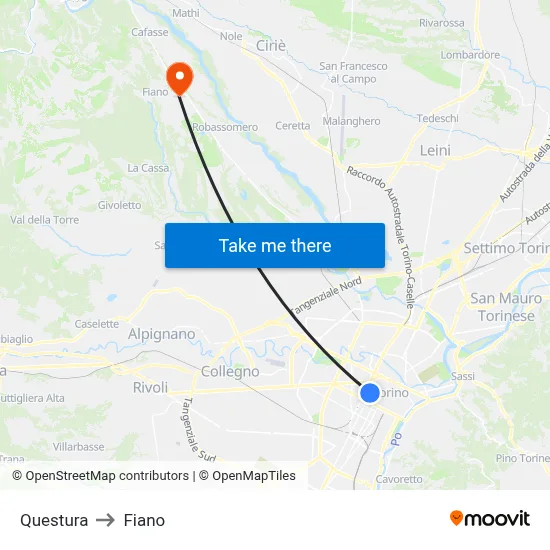 Police Headquarters to Fiano map