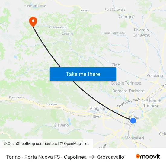 Torino - Porta Nuova FS - Capolinea to Groscavallo map