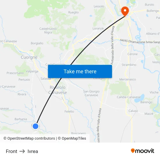 Front to Ivrea map