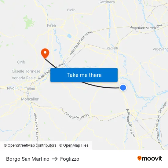 San Martino Village to Foglizzo map