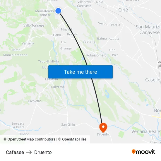 Cafasse to Druento map