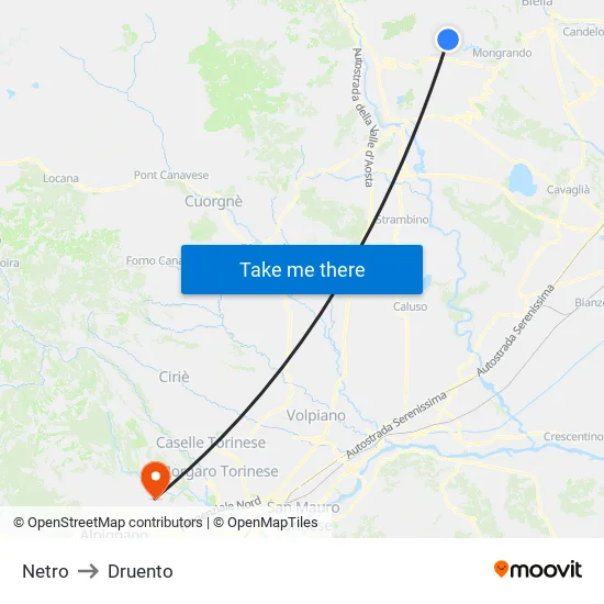 Netro to Druento map