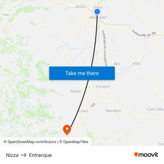 Nice to Entracque map