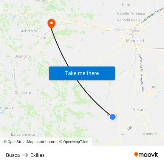 Busca to Exilles map