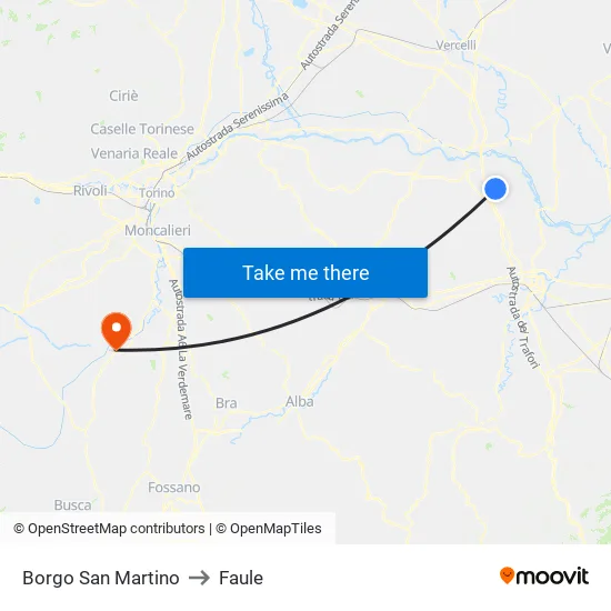 San Martino Village to Faule map