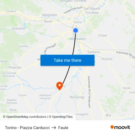 Torino - Piazza Carducci to Faule map