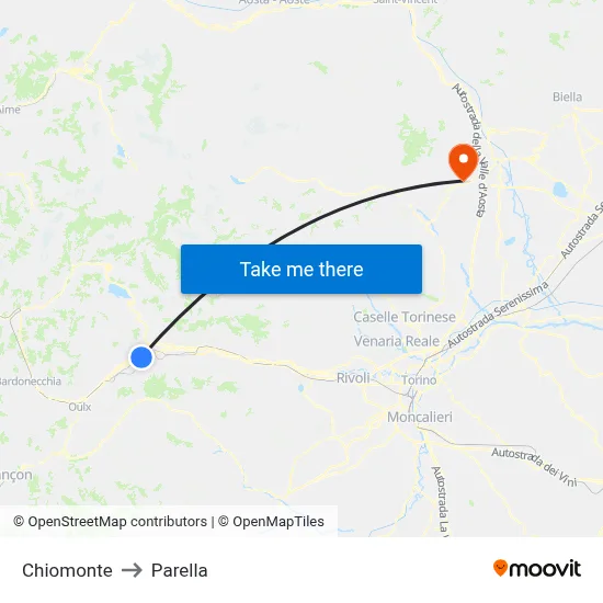 Chiomonte to Parella map